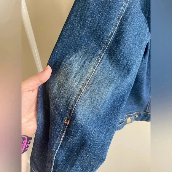 Vintage British Khaki silk lined denim jacket - Picture 6 of 10